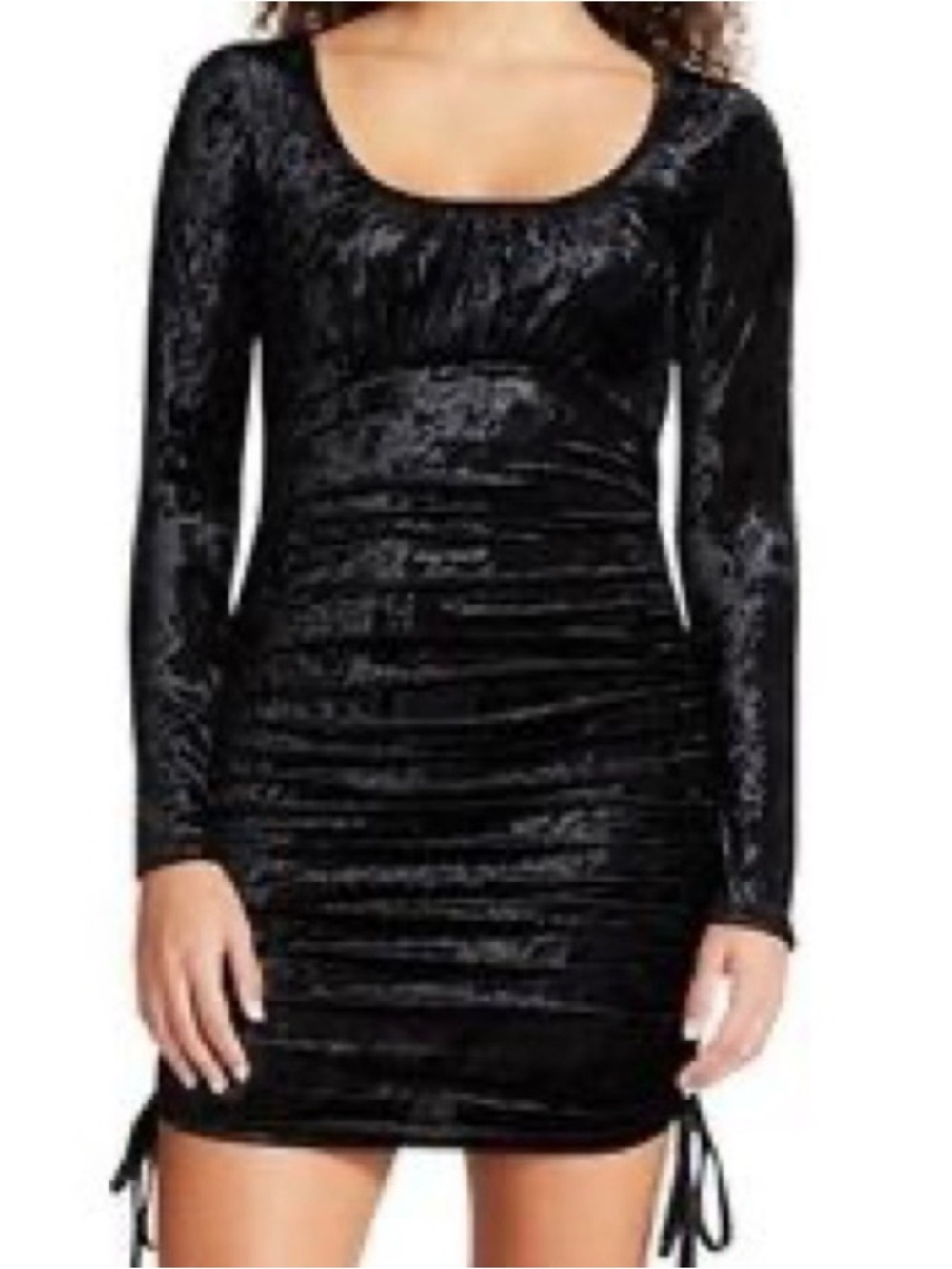 Madden girl black velvet long sleeve bodycon mini dress Junior’s size XS NWOT